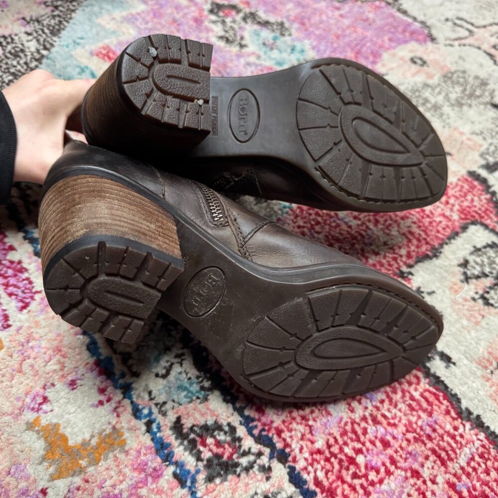 Born Descent Brown Leather Hiker Bootie Womens size 8.5 - Picture 3 of 6